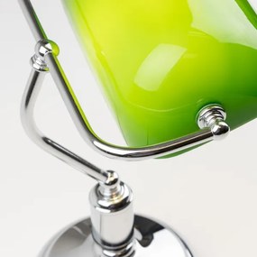 Brilagi - Asztali lámpa BANK OFFICE 1xE27/60W/230V fényezett króm/zöld