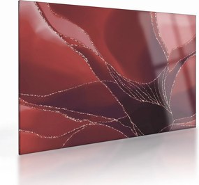 Üveg kép - Piros absztrakt virág N⁰2 (70x50 cm)