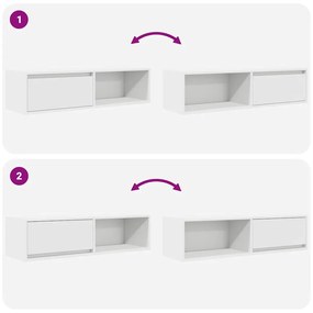 fehér szerelt fa TV-szekrény 100x31x25,5 cm