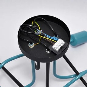 Felületre szerelhető csillár OXFORD 4xE27/15W/230V fekete/türkiz