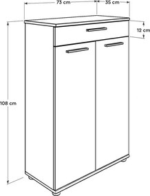 Adra White cipősszekrény