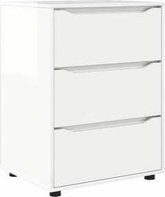 vidaXL Tárolószekrény Magas Fényű Fehér 60 x 48 x 81 cm Faanyag