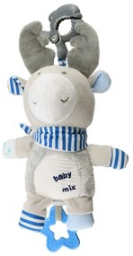 Baby Mix rénszarvas gyerek zenélő plüss játék csipesszel, 24 cm
