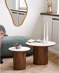 Kerek tárolóasztal kerámia asztallappal ø 40 cm Noli – House Nordic