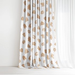 Goldea karácsonyi dekoratív drapéria - mézeskalácsok 280x150 cm