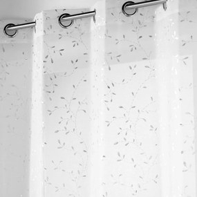 Fehér-ezüstszínű voile fényáteresztő függöny 140x240 cm Floressia – douceur d'intérieur