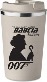 Prémium thermo bögre bézs Nagymama Névvel ajándék KT_258