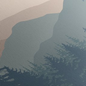 Kép - Türkiz hegység N⁰2 (órával) (90x30 cm)
