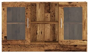 antik fa színű szerelt fa tálalószekrény 120 x 30,5 x 70 cm
