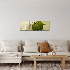Kép egy levél a homokban (órával) (90x30 cm)