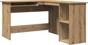 vidaXL sarokasztal kézműves tölgy 120x140x75 cm műszaki fa