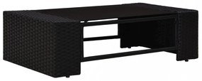 3 részes fekete polyrattan kerti ülőgarnitúra