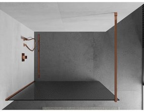Mexen Kioto, zuhany paraván 90 x 200 cm, 8 mm-es üveg bordás mintával, rózsaszín arany profil, 800-090-101-60-09