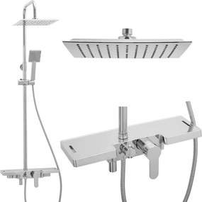 Erga Oslo, zuhanygarnitúra karos csapteleppel és polccal, króm, ERG-YKA-BP.OSLO-25-CHR