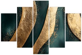 Kép - Zöld absztrakció arannyal I. (150x105 cm)