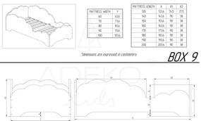 BOX 9 gyerekágy borovi fenyőfából, 90 x 200 cm - Adeko