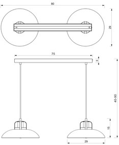 Brilagi - LED Csillár zsinóron FLAMENGO 2xE27/60W/230V kék