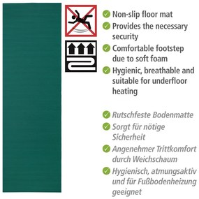 Sötétzöld műanyag fürdőszobai kilépő 65x200 cm Petrol – Wenko