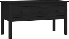 vidaXL fekete tömör fenyőfa dohányzóasztal 102 x 49 x 55 cm