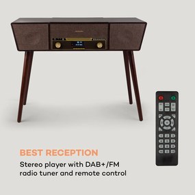 Auna Belle Epoque 1912, retró lemezjátszó, CD, BT, USB, DAB+/FM, barna