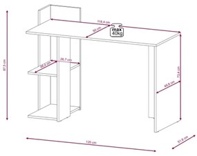 Íróasztal MARLO artisan tölgy/antracit