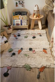 Krémszínű textil játéktároló kosár ø 30x23 cm Veggies – Lorena Canals