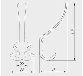 Fogas fém, CORUNA-D, kalaptartós, fekete matt