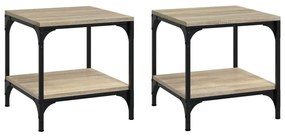 2 db sonoma tölgy színű szerelt fa kisasztal 40 x 40 x 40 cm