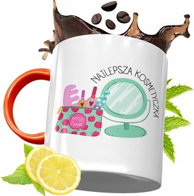 Narancssárga Bögre Kozmetikusnak Ajándék fényképes nyomattal