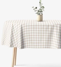 Goldea ovális pamut terítő - latté kockás 120 x 200 cm