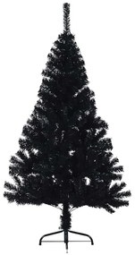 Mesterséges, előre világított karácsonyi fa Fekete 150 cm PVC