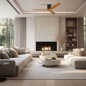 ZEVENTI - Mennyezeti ventilátor SPELLO Wi-Fi Tuya fekete/tölgy + távirányító