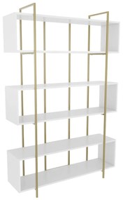 könyvespolc Bruti - White, Gold