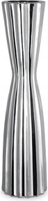 Dekorációs váza 20X76 ezüst dolomitból, függőleges mintával