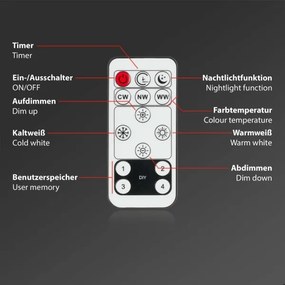 Briloner 7459-417 - DECO LED 24W 230V mennyezeti dimmer + távirányító