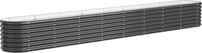 vidaXL antracitszürke horganyzott acél kerti magaságyás 332x40x36 cm