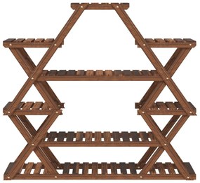 vidaXL tömör fenyőfa virágtartó állvány 110 x 25 x 105 cm