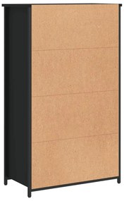 fekete szerelt fa magasszekrény 62 x 32 x 103,5 cm