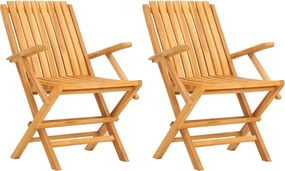 vidaXL 2 db tömör tíkfa összecsukható kerti szék 61 x 67 x 90 cm