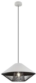 Redo 01-3004 - Kábelre függesztett csillár GRILL 1xE27/42W/230V átm. 39,6 cm fekete/fehér