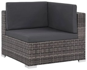 6 részes szürke polyrattan kerti ülőgarnitúra párnákkal