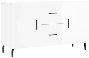 magasfényű fehér szerelt fa tálalószekrény 100 x 36 x 60 cm