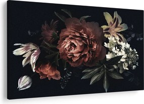 Kép - sötét virágok (90x60 cm)