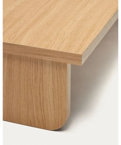 Natúr színű dohányzóasztal tölgyfa dekorral 75x140 cm Oaq – Kave Home