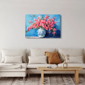Kép - Váza rózsaszín virágokkal (90x60 cm)