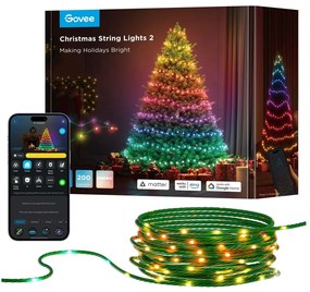 Govee - LED RGBICW kültéri karácsonyi lánc 2700-6500K 20m Wi-Fi Matter IP66