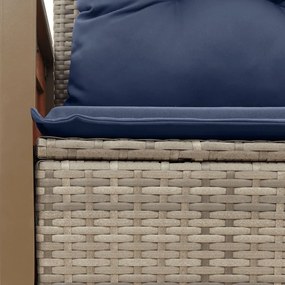 kétszemélyes szürke polyrattan kerti kanapé párnákkal