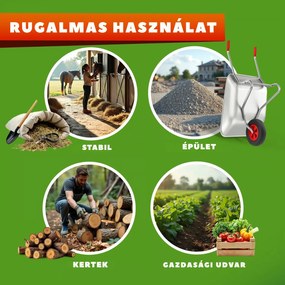 LARRY horganyzott talicska, max. kapacitás 80l/100kg, ezüst/fekete Gardebruk