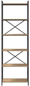 Könyvszekrény kézműves tölgy 60 x 30 x 188 cm Faanyag