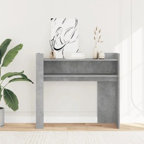 betonszürke szerelt fa tálalóasztal 100x35x90 cm